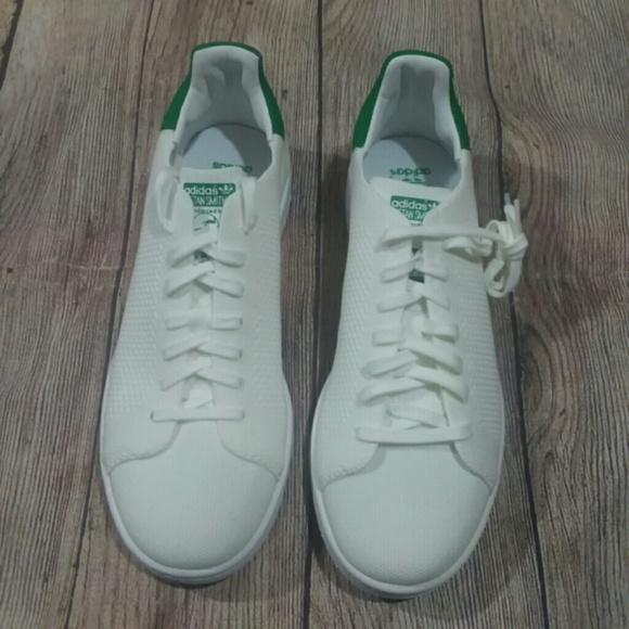 NIB Adidas Stan Smith PK J White Green Sneakers - Picture 2 of 8